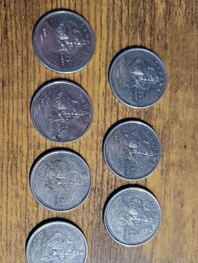 Set of Eight (8) 2004 Canadian 25 Cent Coins - Ship Design